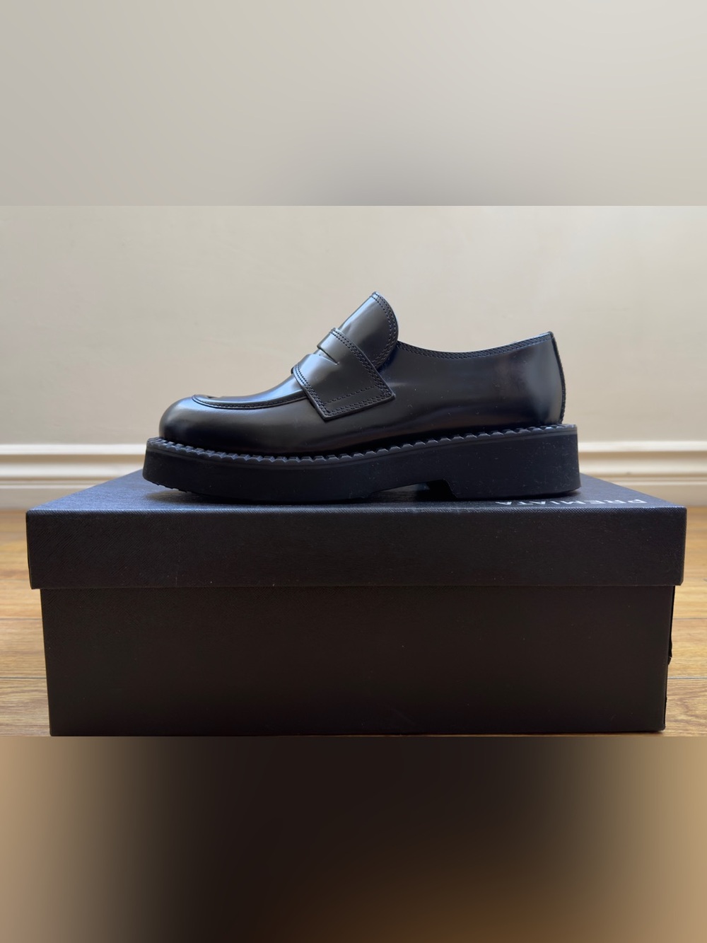 Premiata Black Chunky Leather Lug Loafers